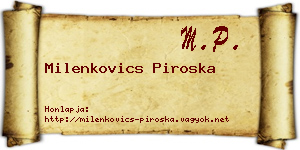 Milenkovics Piroska névjegykártya