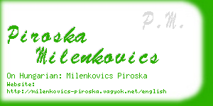 piroska milenkovics business card